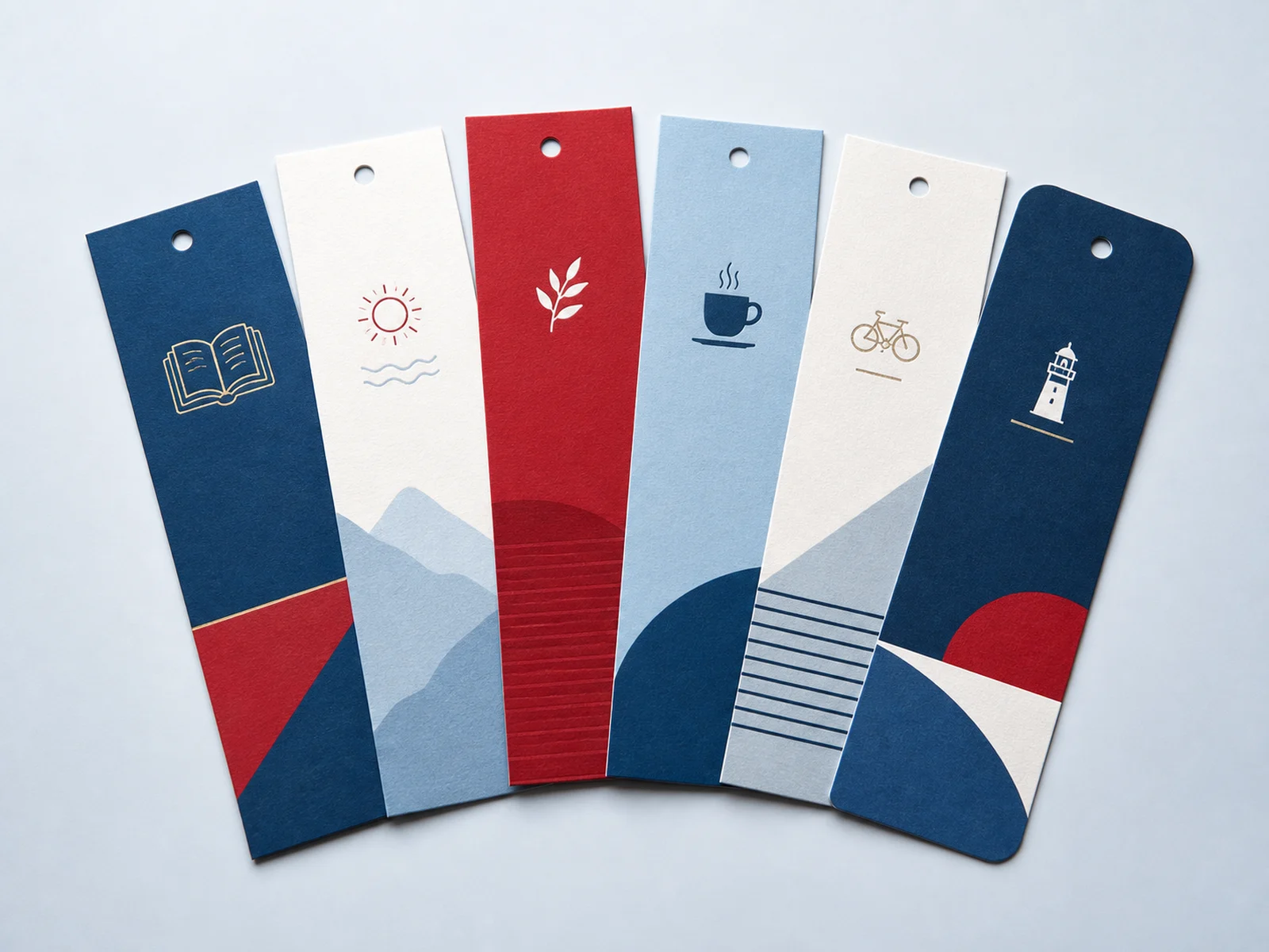 Slim printed bookmarks on sturdy stock