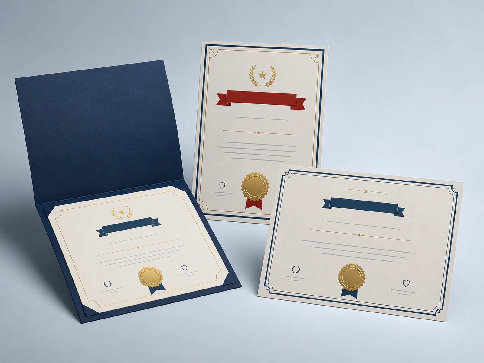 Printed award certificates on heavy stock