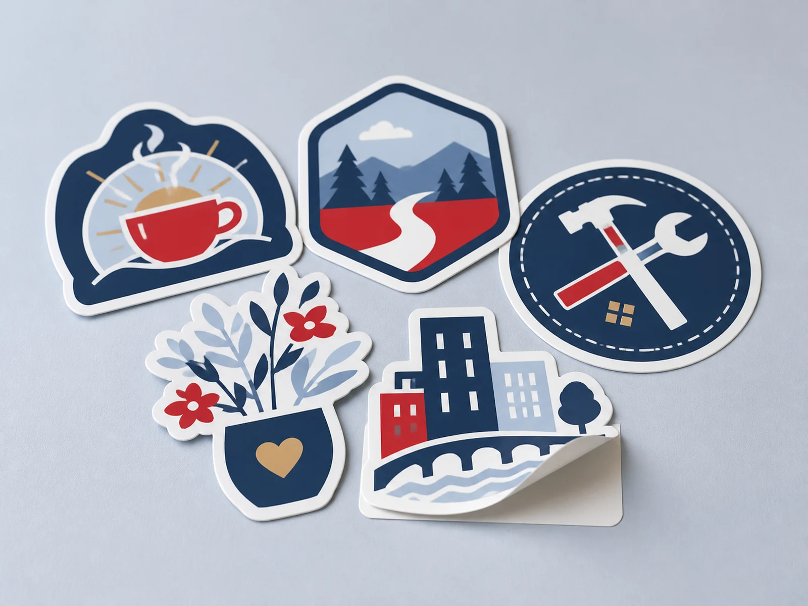 Die cut stickers cut through to the shape of the artwork