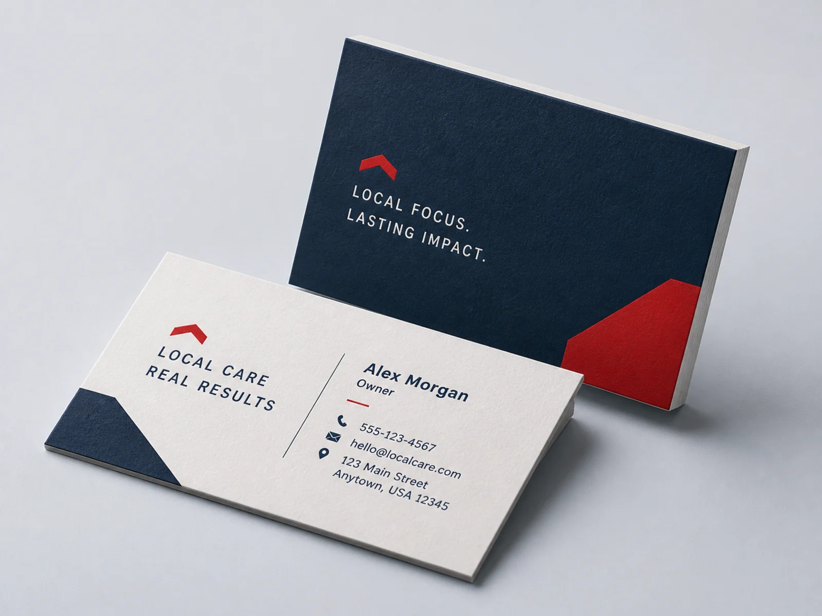Soft touch and suede finish cards absorbing the light
