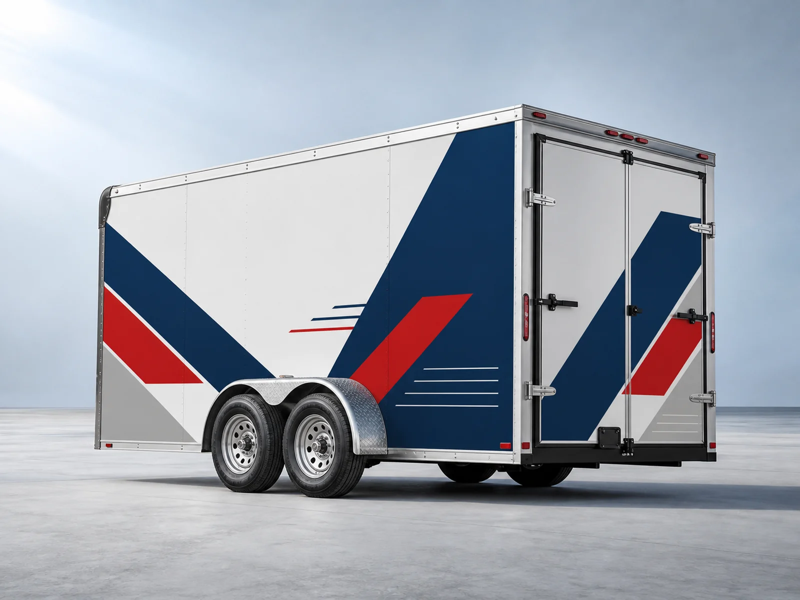 Large printed graphics on a trailer side