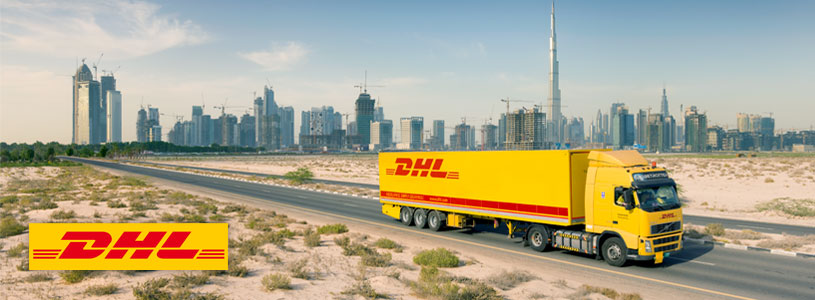 This image is linked to the DHL website.